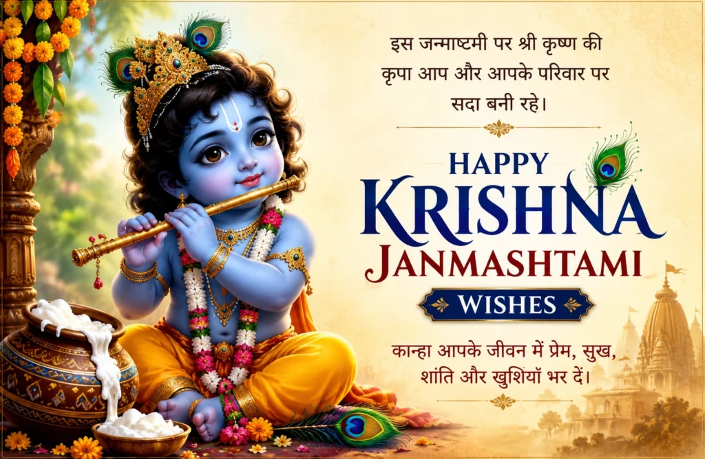 100+ Happy Krishna Janmashtami Wishes 2026 | Latest Heartfelt Messages – Shayariharroz Happy Krishna Janmashtami Wishes