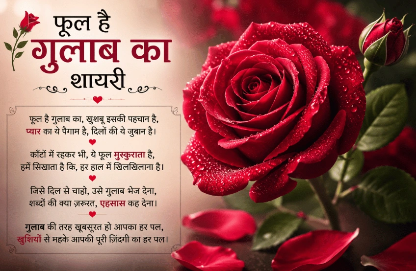 ЁЯМ╣ Phool Hai Gulab Ka Shayari: рдЧреБрд▓рд╛рдм рдХреА рдЦреВрдмрд╕реВрд░рддреА рдФрд░ рдкреНрдпрд╛рд░ рд╕реЗ рднрд░реА рджрд┐рд▓ рдЫреВ рд▓реЗрдиреЗ рд╡рд╛рд▓реА рд╢рд╛рдпрд░рд┐рдпрд╛рдБ тАУ Shayariharroz Phool hai gulab ka shayari