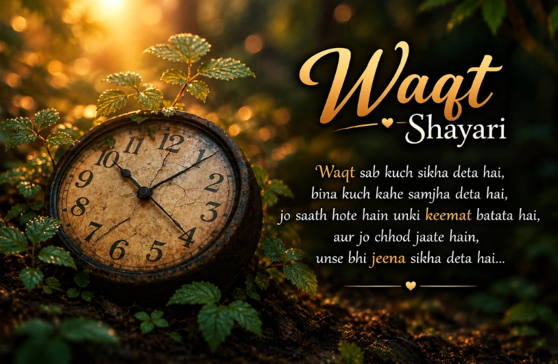70+ Waqt Shayari : ज़िंदगी, रिश्तों और मुश्किल हालात को बयां करती बेहतरीन शायरियाँ Waqt Shayari