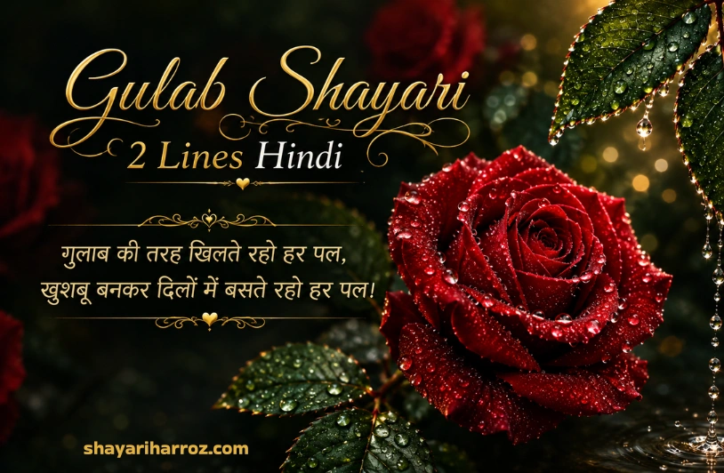 165+ Best Gulab Shayari 2 Lines Hindi : खूबसूरत गुलाब शायरी Gulab Shayari 2 Lines Hindi
